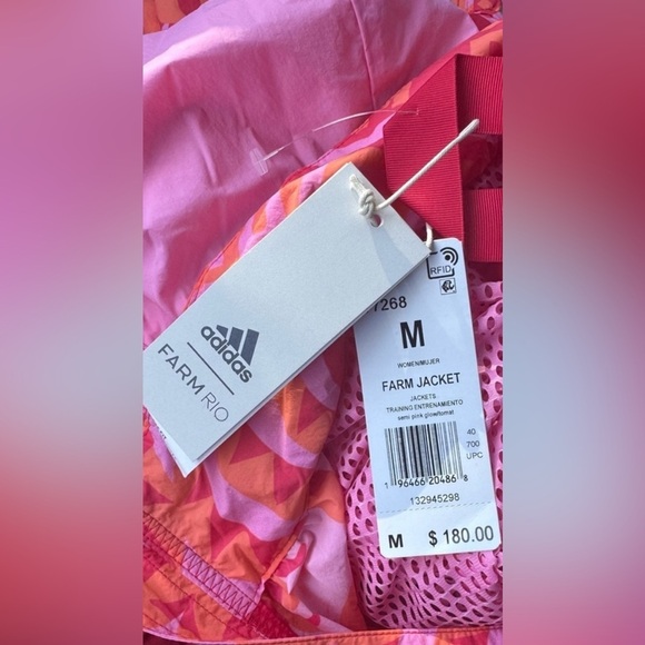 FARM RIO ADIDAS LONG JACKET WINBREAKER
TROPICAL COAT PINK RED TOMATO SOCCER MED - Picture 5 of 12